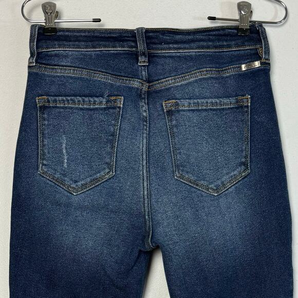KanCan Ankle Skinny Jeans 9/26 High Rise Distress Blue Dark Wash Phoenix KC8567D - Picture 8 of 14